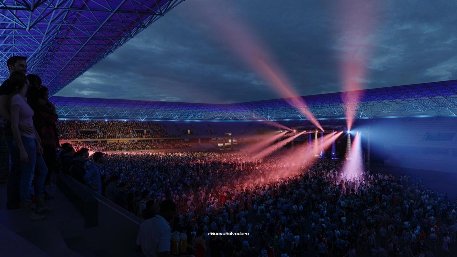 Estadio configurado para concierto multievento