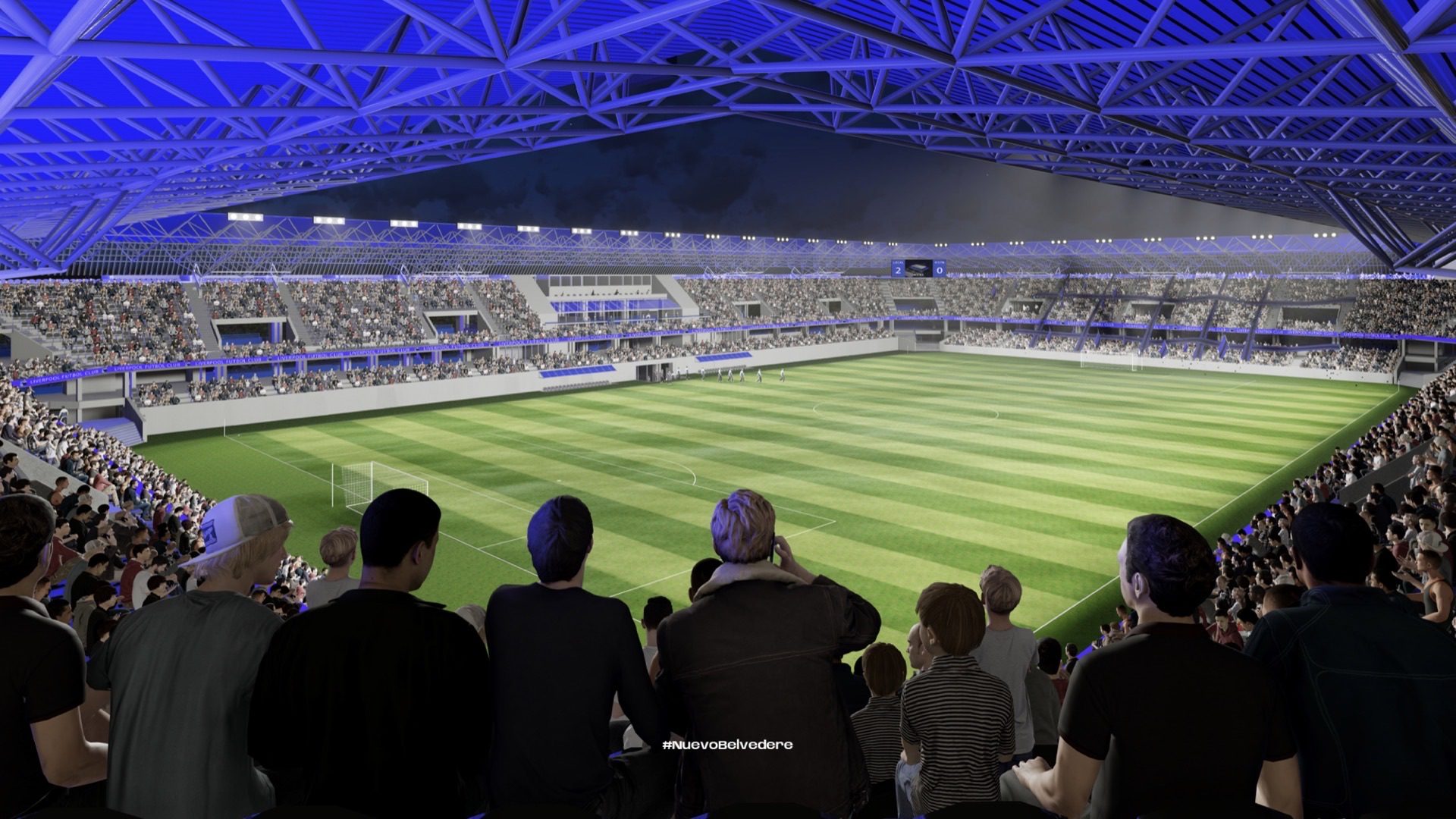 Vista nocturna desde la tribuna